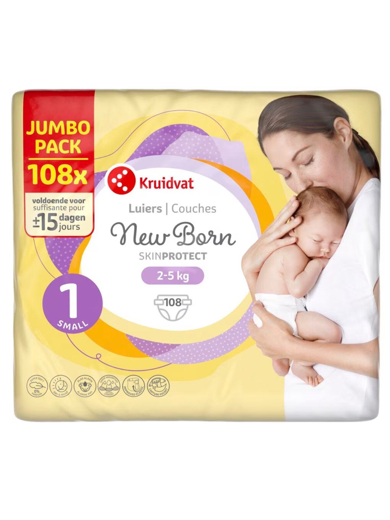 Luiers maat 1 Kruidvat en Pampers, Ophalen, Zo goed als nieuw