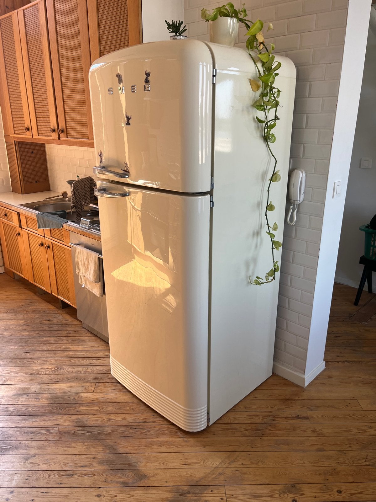 SMEG Koelkast – 180 cm Hoog, Elektronische apparatuur, Koelkasten en IJskasten, Ophalen, Gebruikt, Met vriesvak, 160 cm of meer