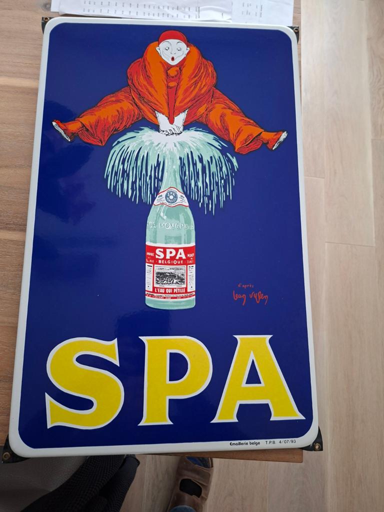 Originele Blauwe SPA  email T.P.B.  4/07/93, Ophalen of Verzenden, Nieuw, Reclamebord