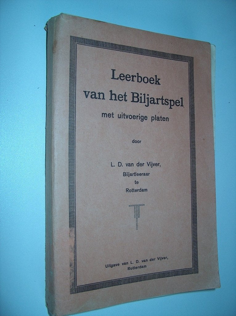 L.D. van der Vijver - Leerboek van het biljartspel, Boeken, Gelezen, Ophalen of Verzenden, Louis van der Vijver, Denksport