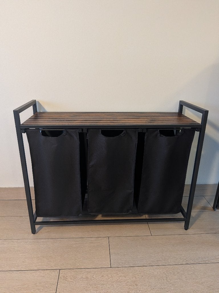 Wasmand 3 Vakken Brasq, Huis en Inrichting, Ophalen, Bruin, Overige merken, Zo goed als nieuw
