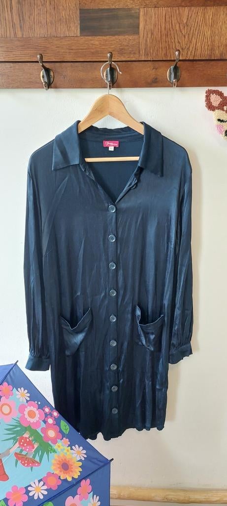 Blouse/robe longue Tante Betsy bleu foncé L brillant, Enlèvement ou Envoi