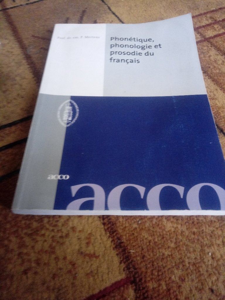 phonetic, phonology and prosodie of french, Acco, Enseignement supérieur, Utilisé, Alpha