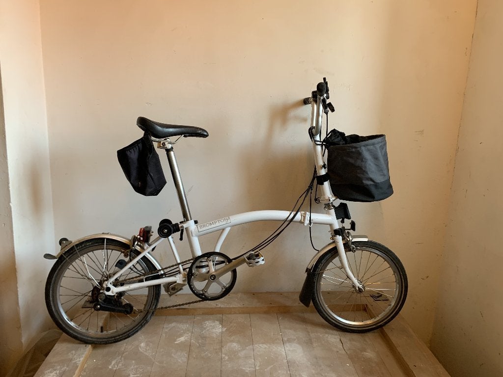 Vélo pliant Brompton M6L Blanc – 6 vitesses, Enlèvement, Utilisé, Brompton, Vitesses