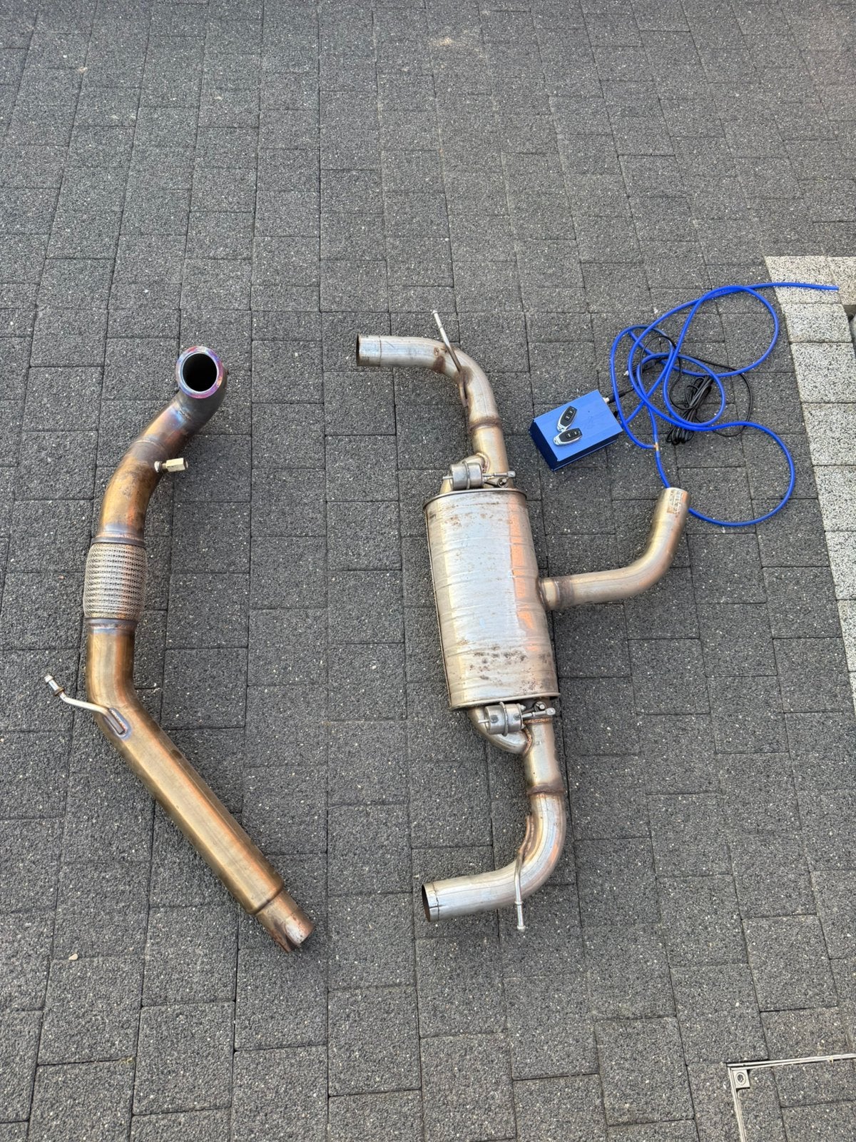 RVS kleppenuitlaat + decat downpipe incl. afstandsbediening, Ophalen, Gebruikt, Volkswagen