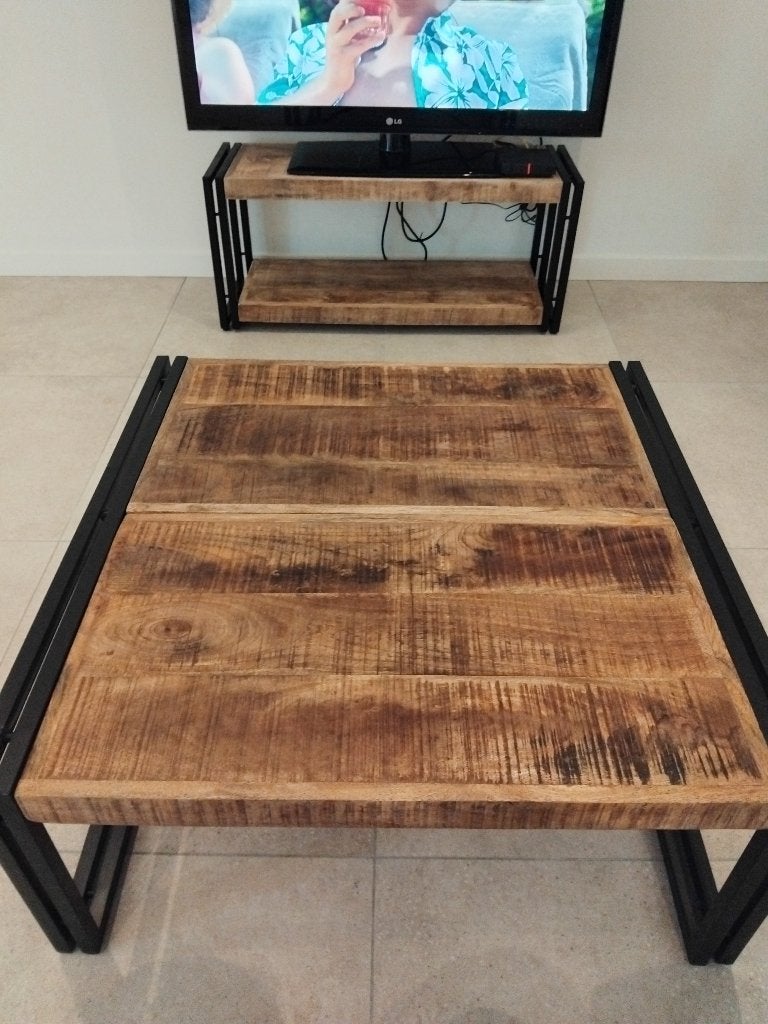 Salontafel en tv meubel NIEUW, Maison & Meubles, Tables | Tables de salon, Neuf, 50 – 75, 50 à 100 cm, Carré