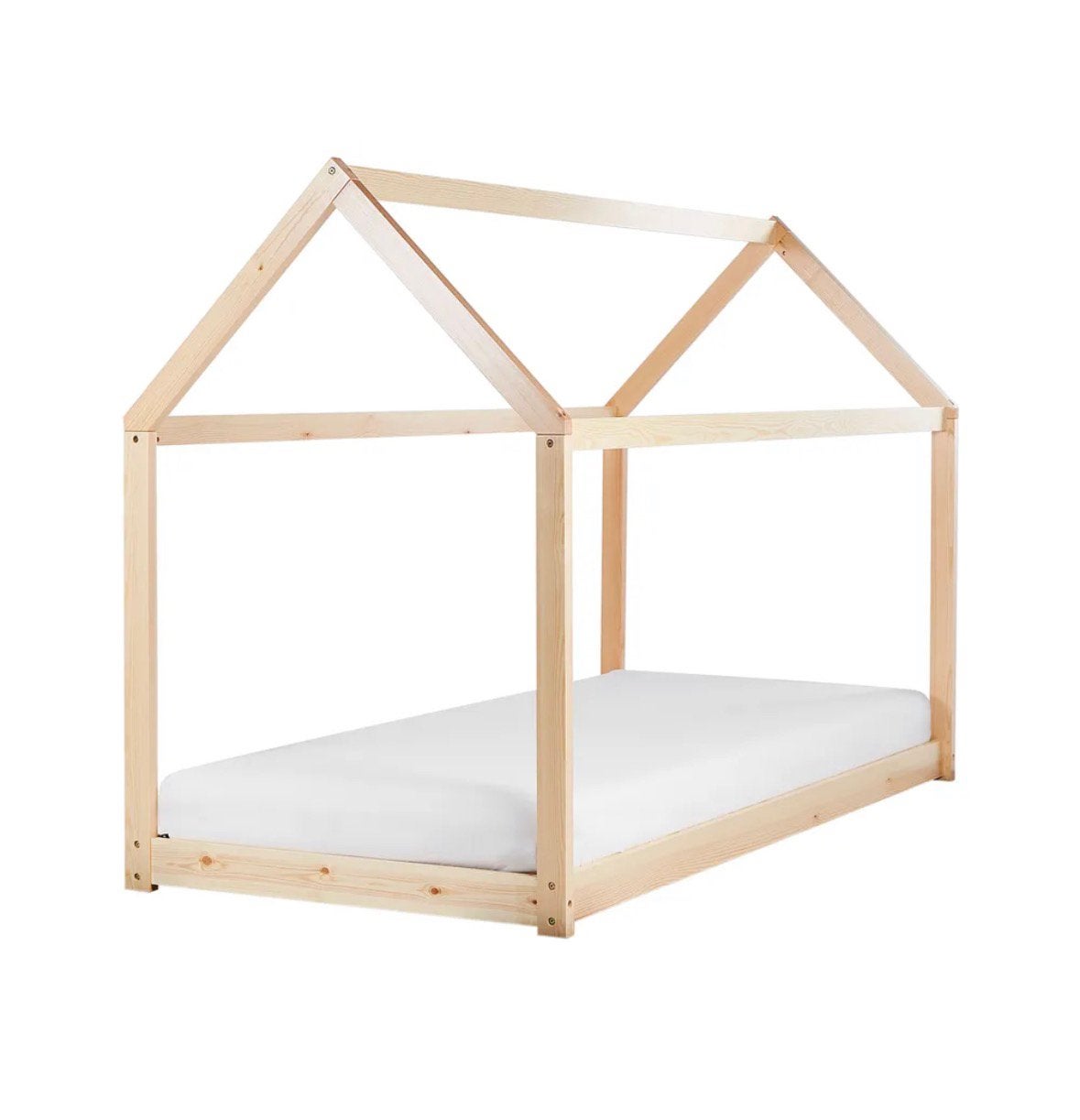 Lit cabane bois couleur naturel (+ matelas en option), 70 à 85 cm, Comme neuf, 160 à 180 cm, Enlèvement