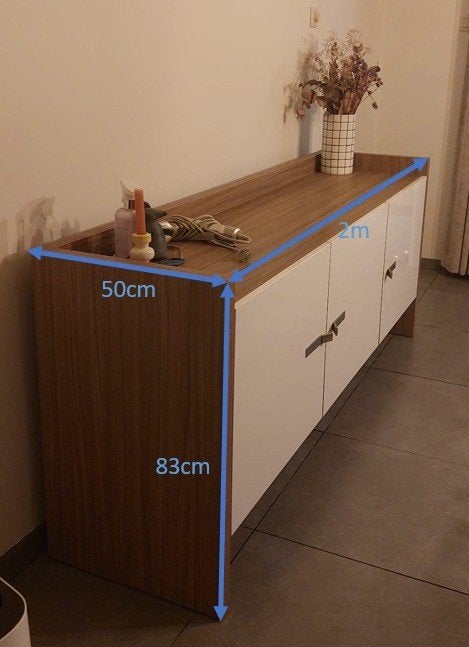 Dressoir walnoot wit, Huis en Inrichting, Ophalen, 200 cm of meer, 50 tot 75 cm, Gebruikt