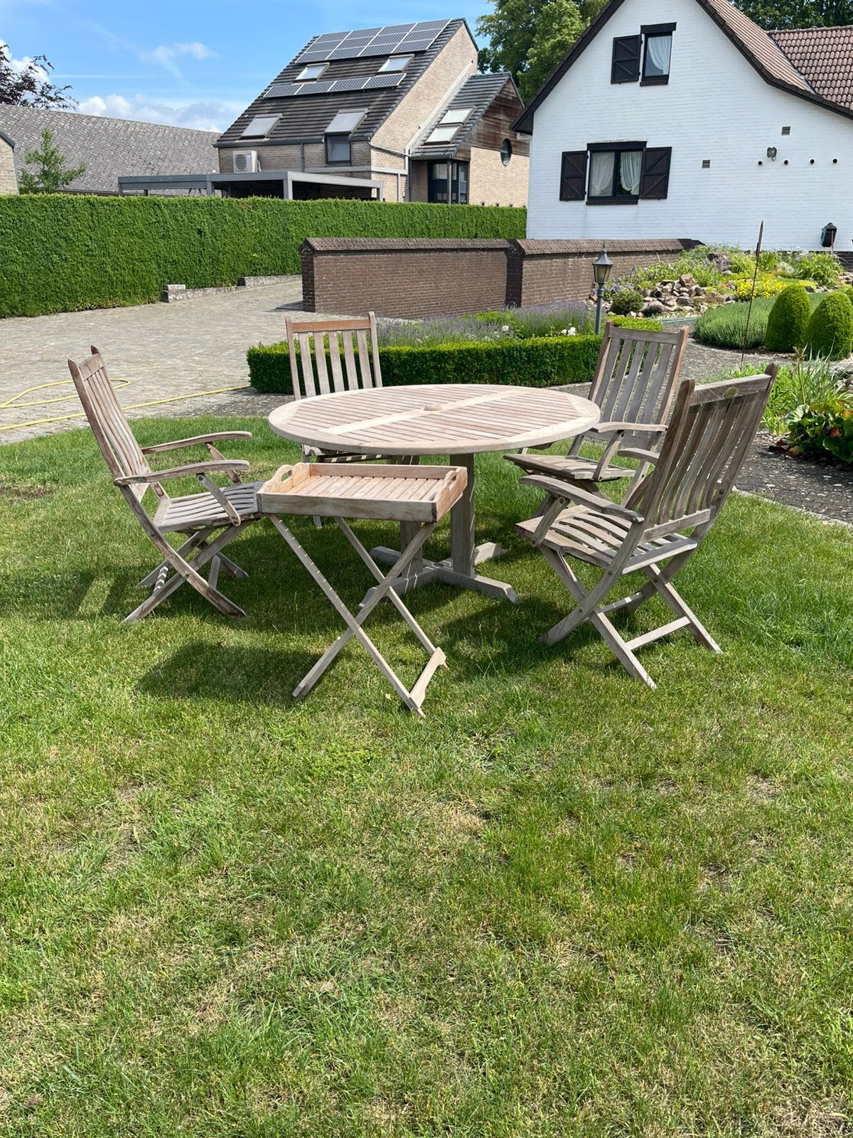 Set de jardin en bois de teck, Jardin & Terrasse, Chaise, Salons de jardin, Utilisé, Enlèvement