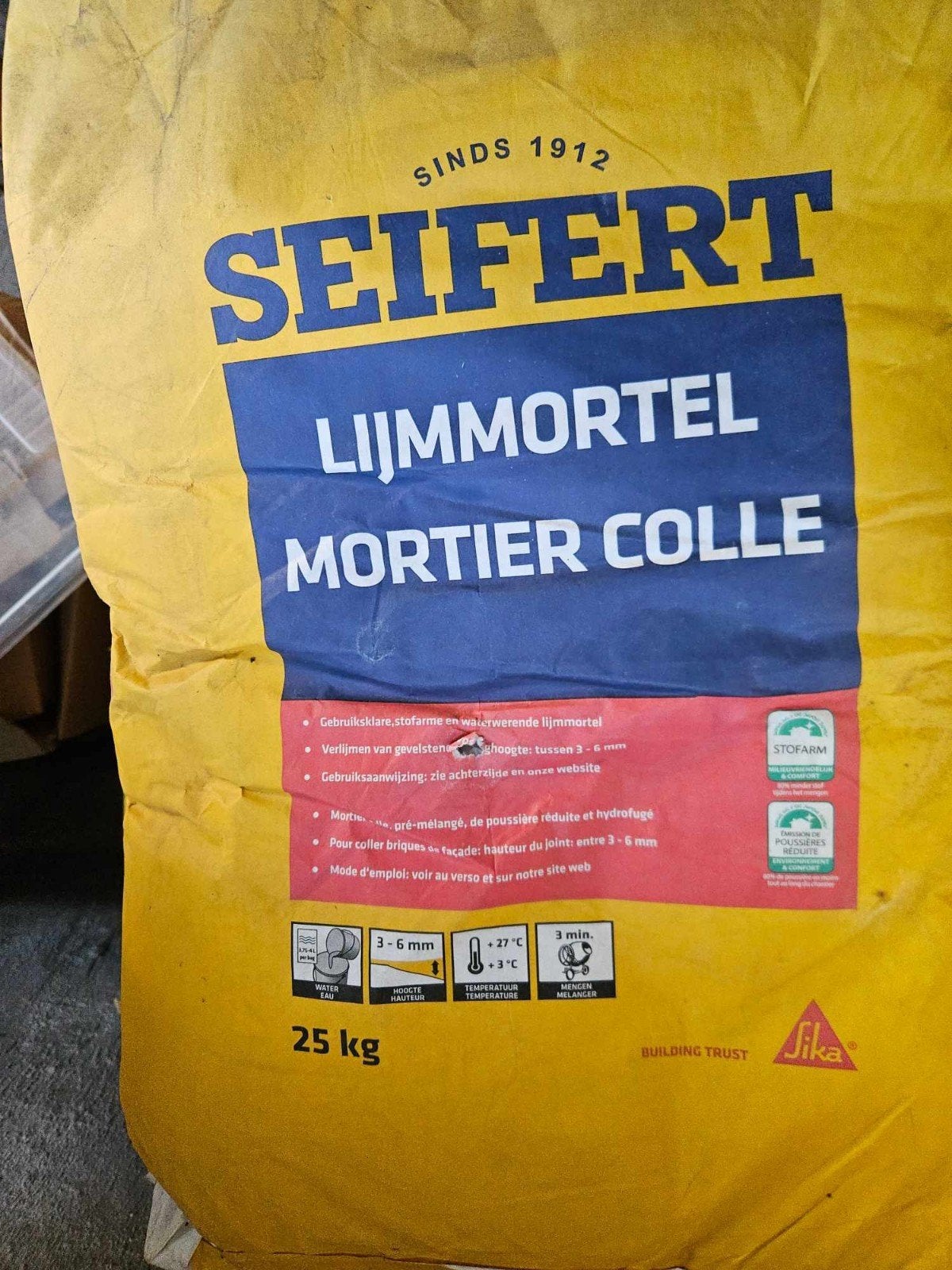 Seifert lijmmortel 2017, Enlèvement, Comme neuf, Briques