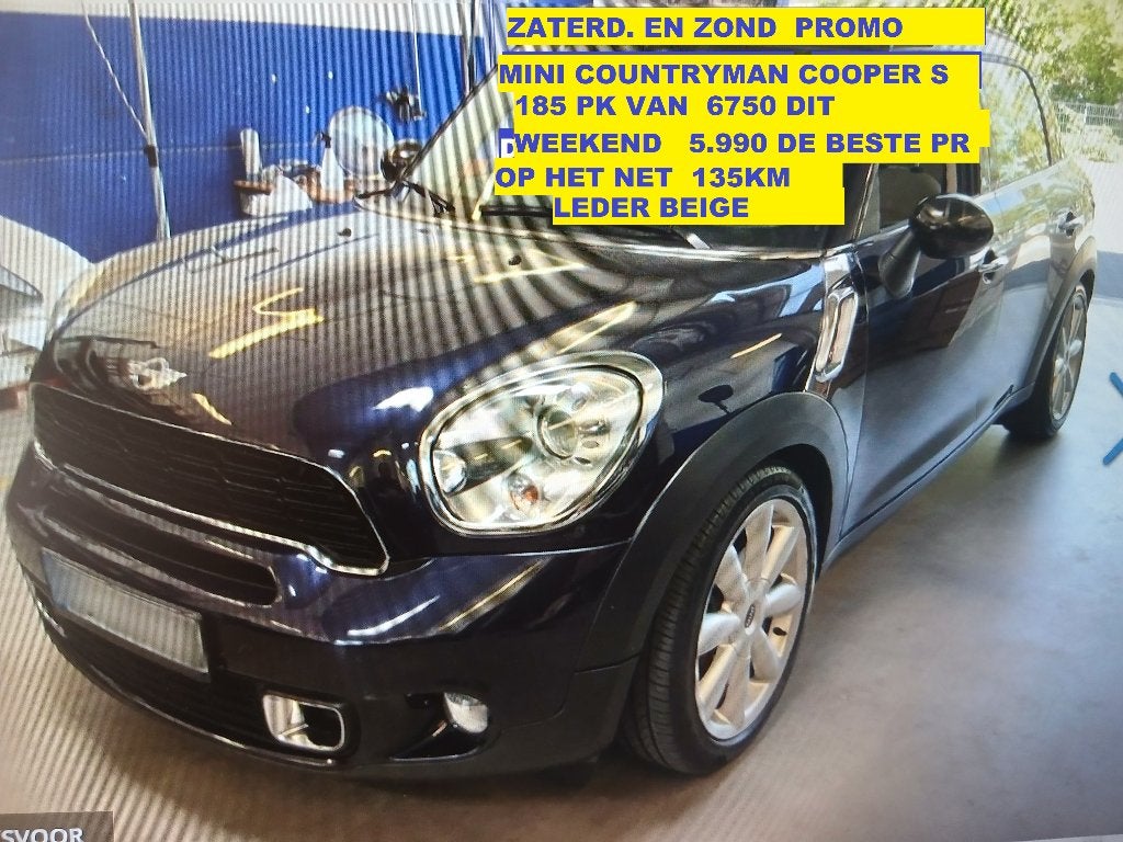 mini countryman cooper s 185 pk 135 km, Auto's, 1600 cc, 5 deurs, Particulier, Cooper