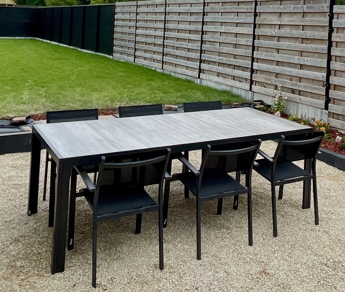 Table de jardin avec 6 chaises, Jardin & Terrasse, Tables de jardin, Enlèvement, Comme neuf, Rectangulaire, Aluminium