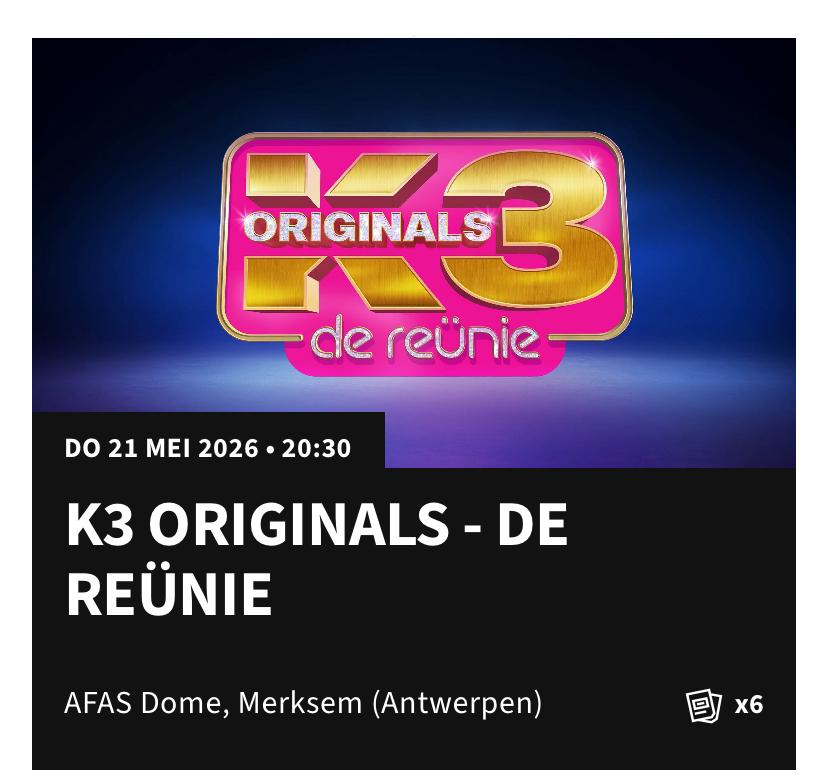2 tickets staanplaatsen op balkon 1e verd op 21 mei, Tickets en Kaartjes, Drie personen of meer