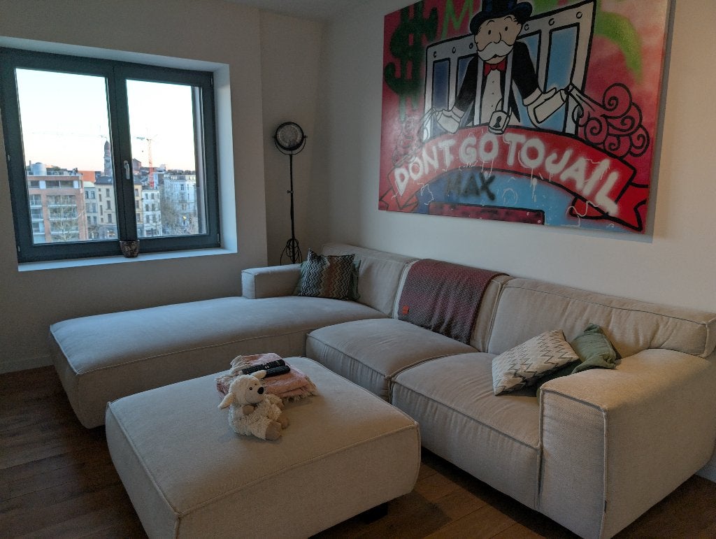 Italiaanse Design Zetel Met Poef, Ophalen, Gebruikt, 100 tot 125 cm, Design