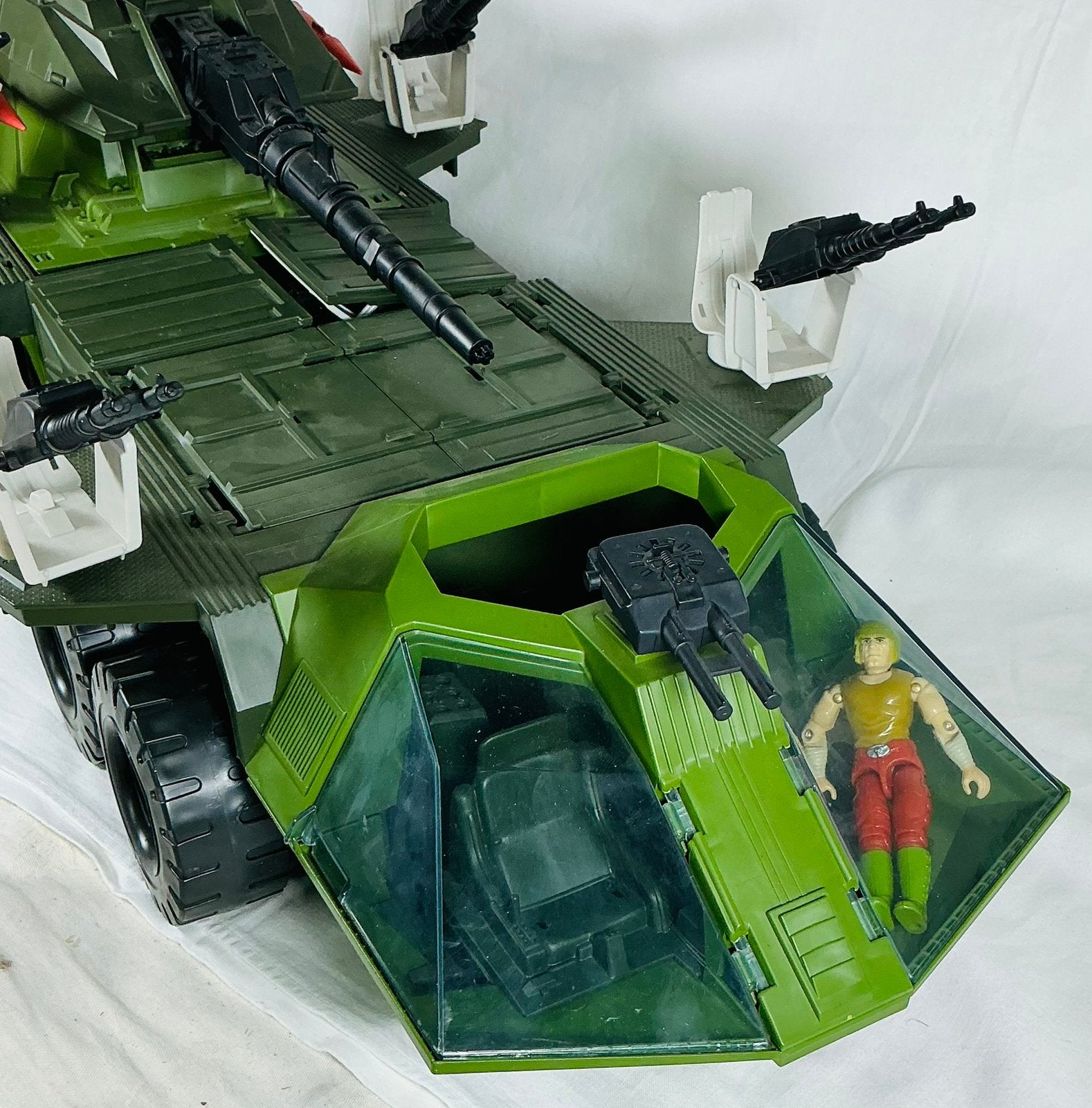 GI JOE Rolling Thunder voertuig + fig Pawtucket 1988 Hasbro, Gebruikt, Consumentenservice@hasbro.co.uk, T’hofvest 6d, 1702 Groot Bijgaarden