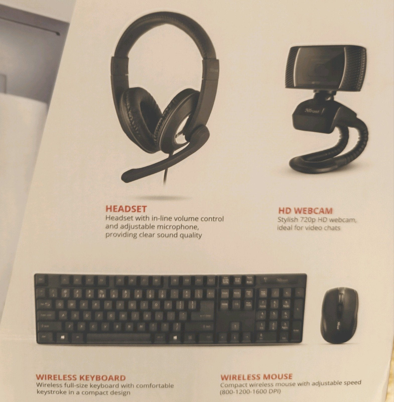 Pack sans fil NEUF : clavier, souris, caméra, casque, Informatique & Logiciels, Enlèvement, Sans fil