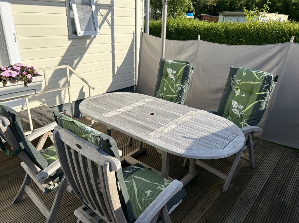 Tuinset in teak, Tuin en Terras, Ophalen, Gebruikt, Teakhout, Tuinset