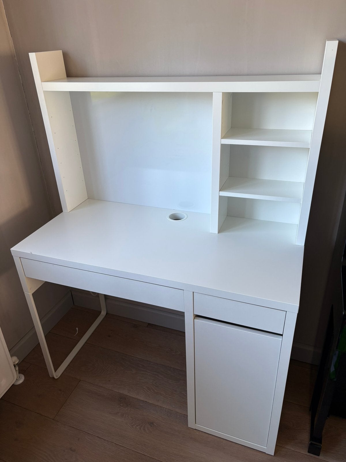 Ikea micke bureau + opzetstuk, Maison & Meubles, Bureaux, 105 cm, Comme neuf, Enlèvement, IKEA