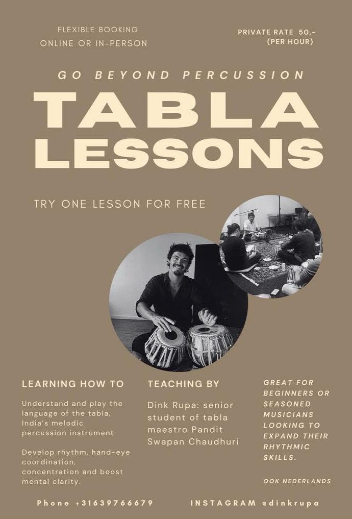 Tabla lessen - Leer de kunst van het Indiase drummen!, Muziek en Instrumenten, Percussie, Zo goed als nieuw, Ophalen