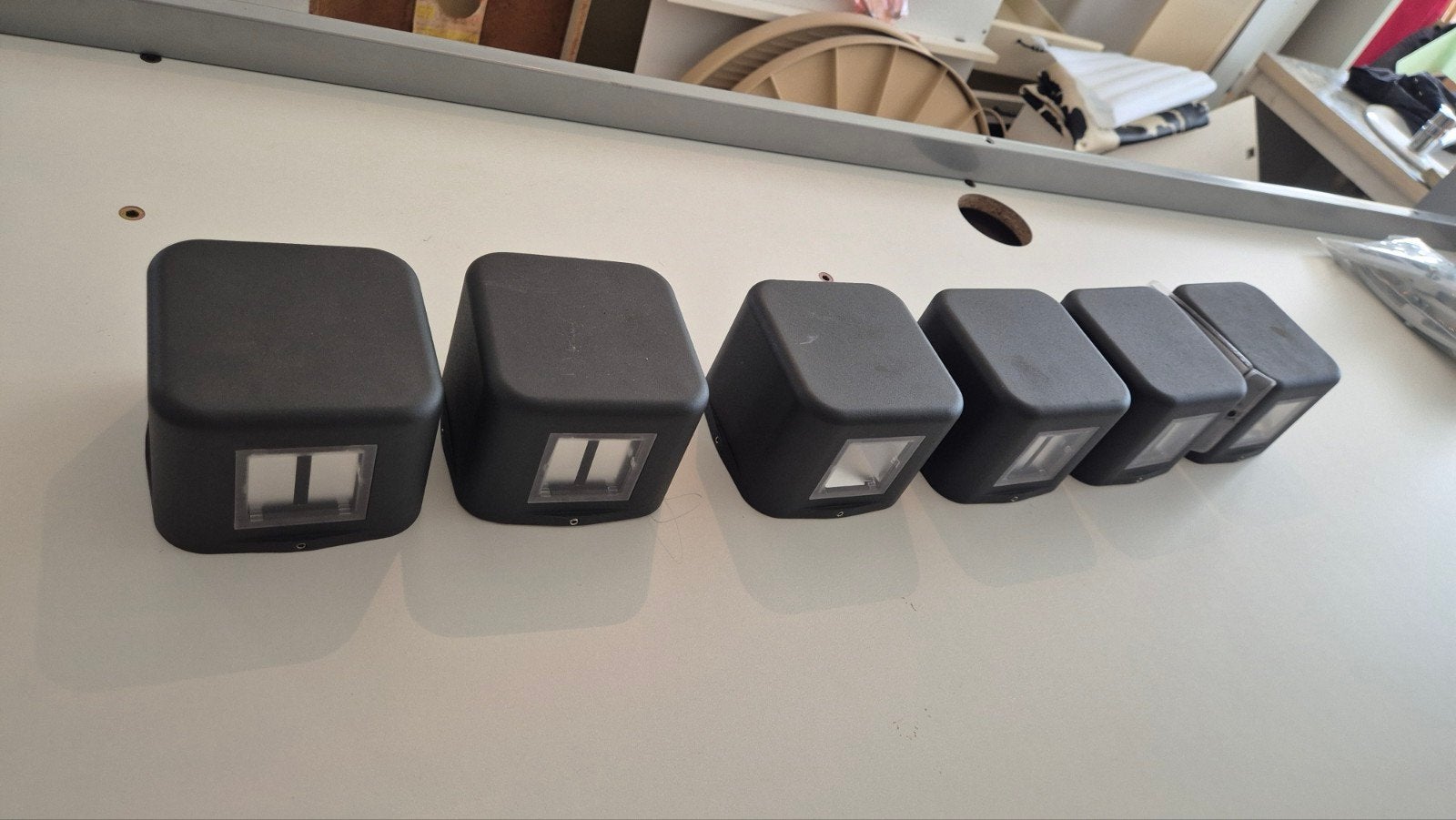 Éclairage de façade 8W LED cube 6 pièces, galerie lumineuse, Aluminium, Enlèvement, Alimentation secteur, LED