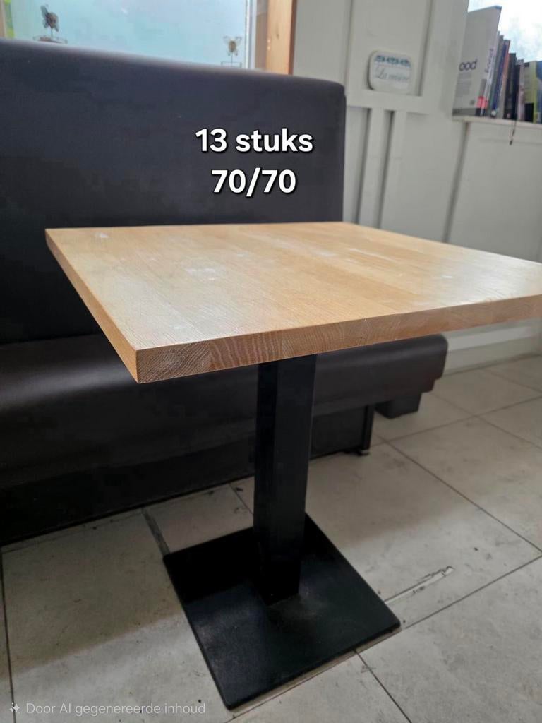 Massief eiken tafels/ zware voet in staal "kwaliteitvol", Ophalen