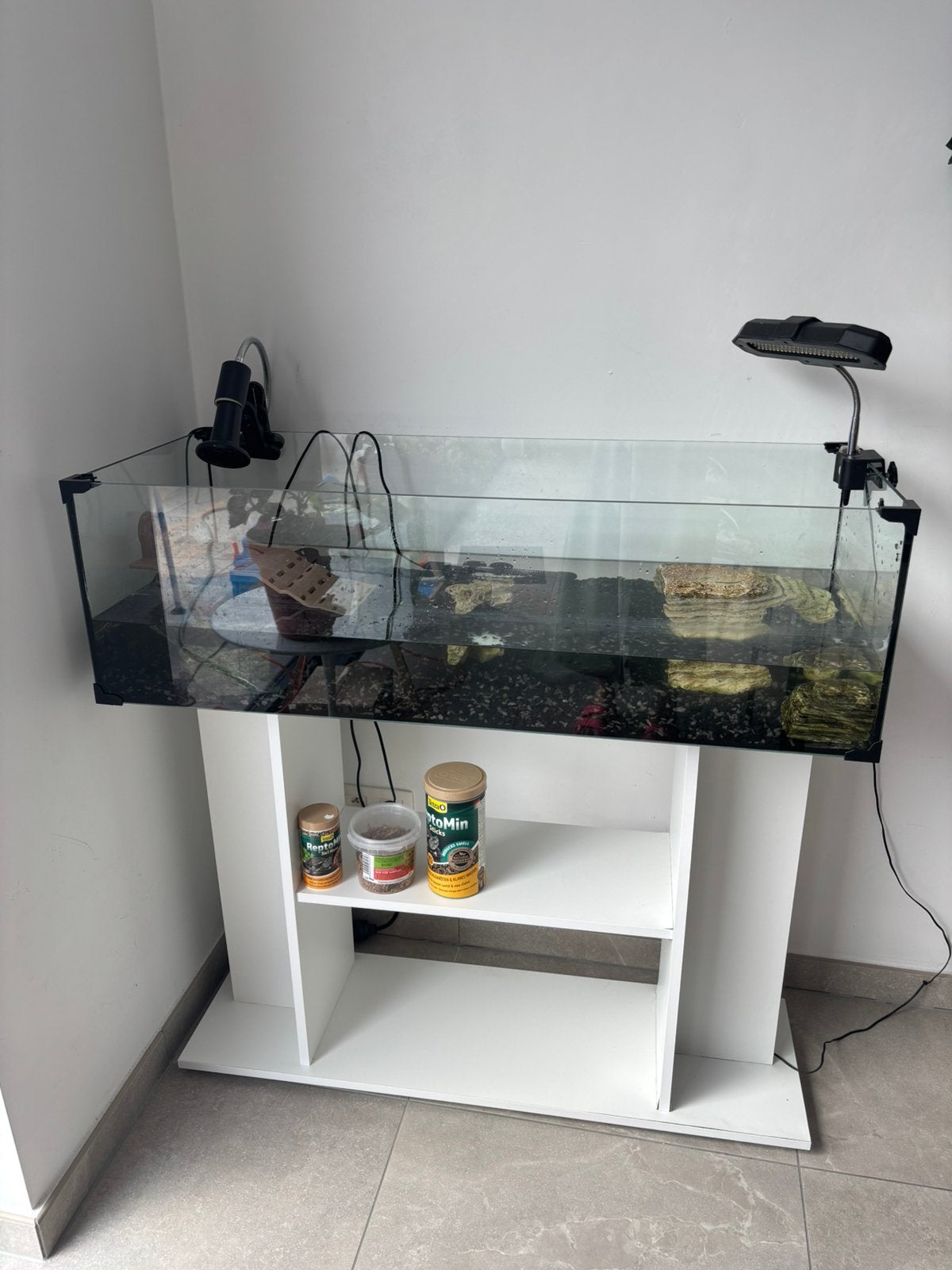 Schildpadden met toebehoren, Dieren en Toebehoren, Vissen | Aquaria en Toebehoren, Ophalen, Zo goed als nieuw, Aquariummeubel