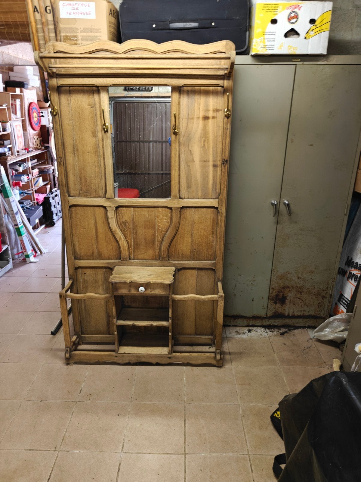 Porte manteau mural en chêne a cirer, Maison & Meubles, Enlèvement, Utilisé
