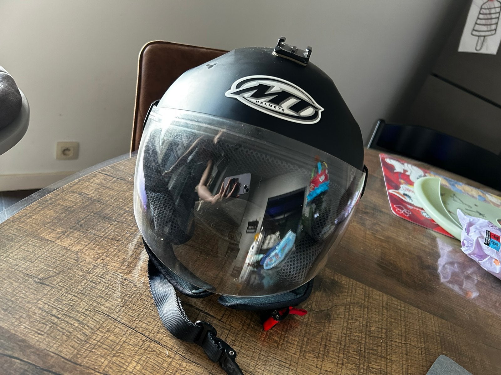MT Helm zwart – inclusief GoPro-bevestiging, Enlèvement, Utilisé, Medium