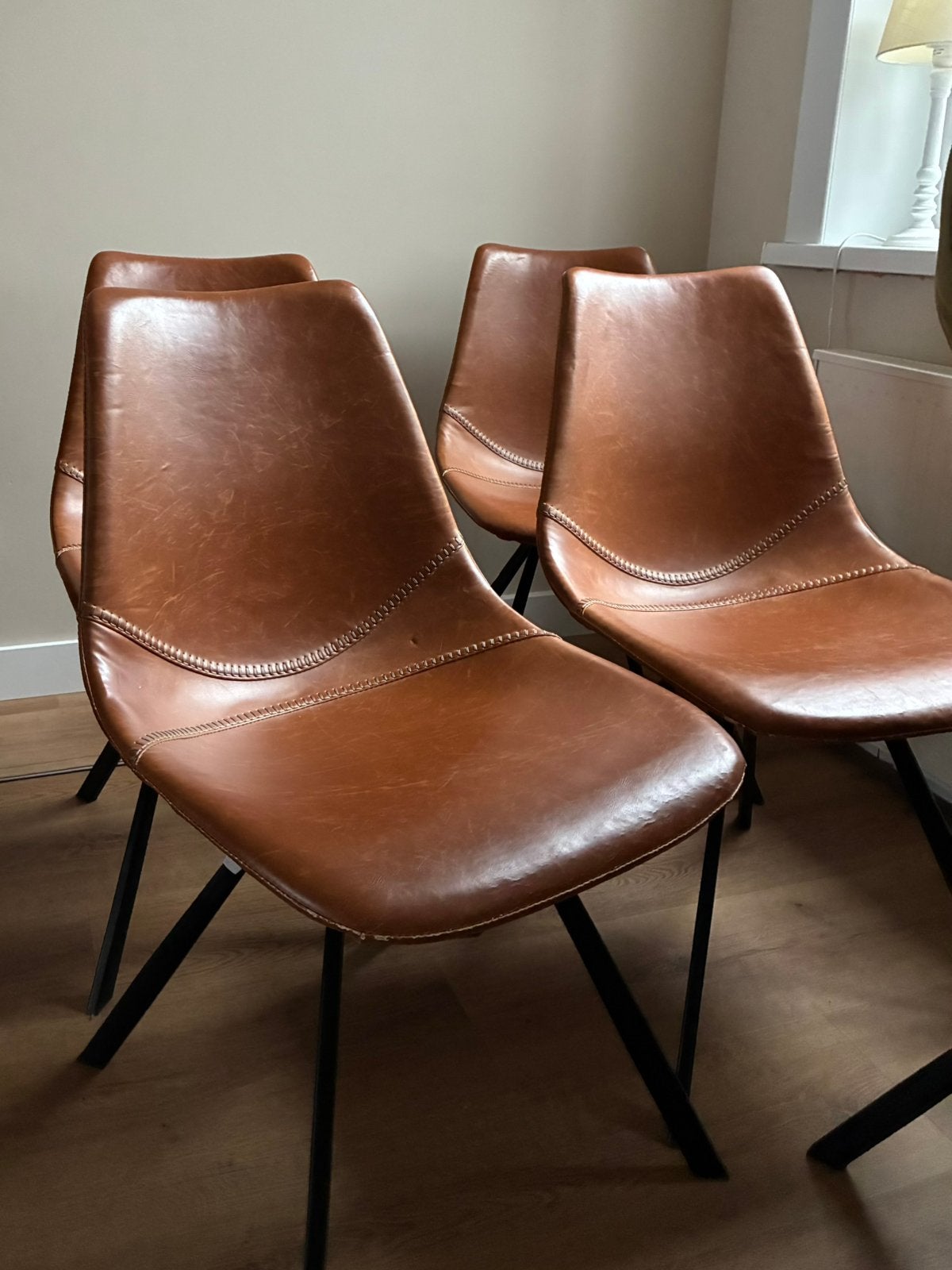 Set van 6 eetkamerstoelen, Ophalen, Gebruikt, Bruin, Vijf, Zes of meer stoelen