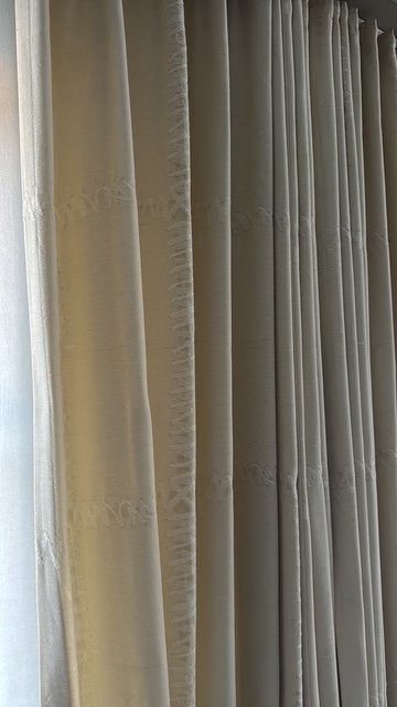 8 beige/ecru overgordijnen – verschillende breedtes, Ophalen, Gebruikt, Beige, 200 cm of meer
