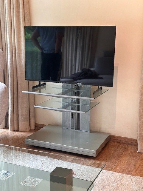 Meuble TV design, Maison & Meubles, Verre, Enlèvement, Utilisé, 50 à 100 cm