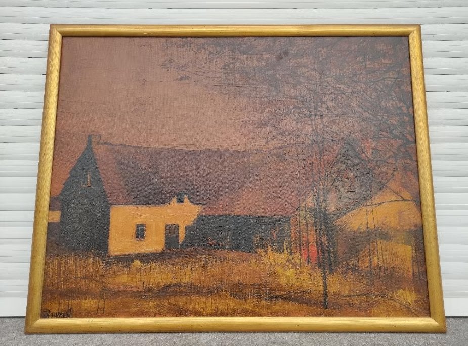 Huile sur toile maison signe Willy frissen, Enlèvement, Toile