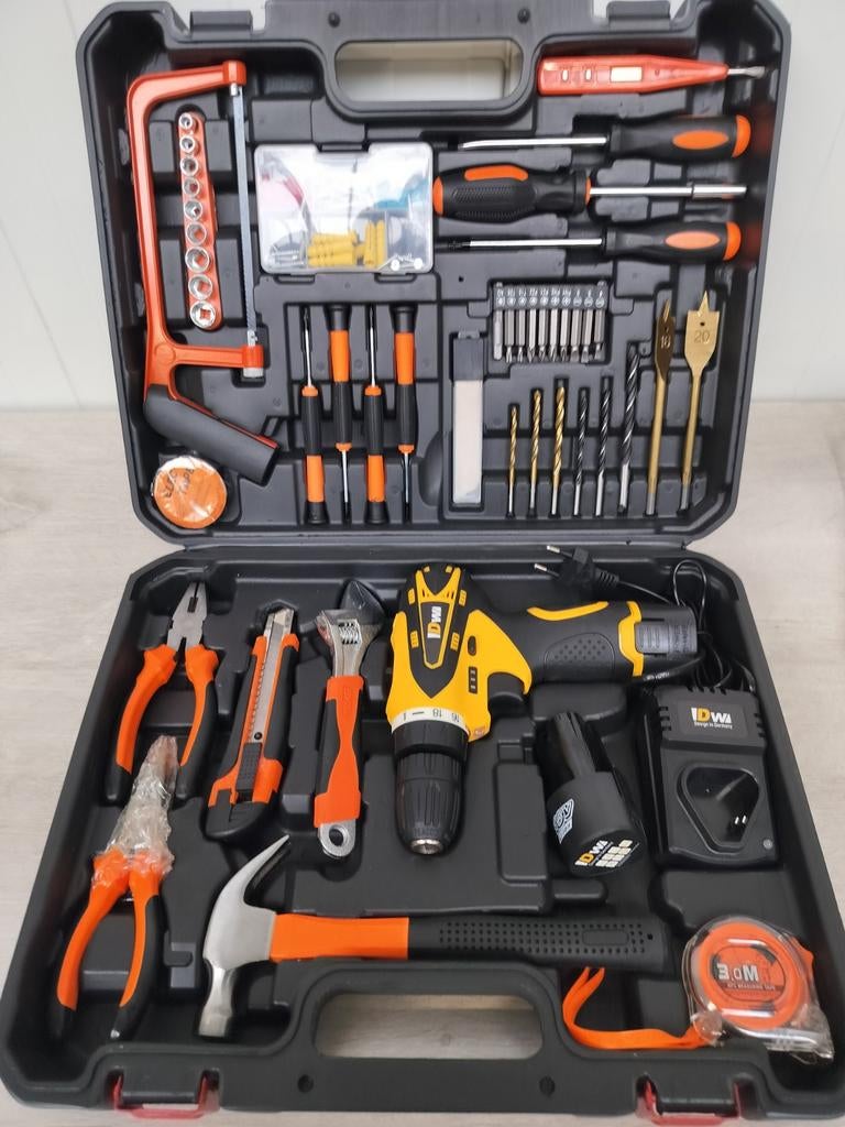 DW gereedschapskoffer 117 delig , incl. accu-schroefmachine!, Ophalen, Gevuld, Nieuw