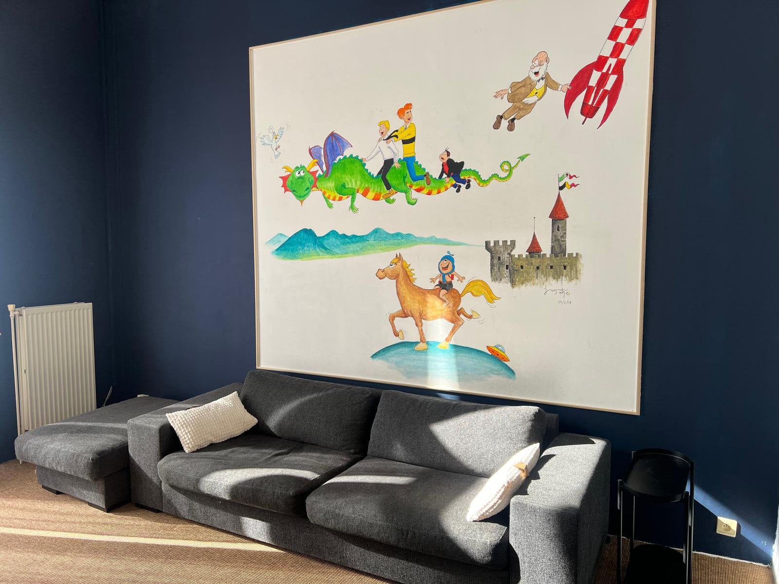 Canapé BoConcept avec son pouf assorti, en très bon état., Enlèvement, Comme neuf, Trois personnes