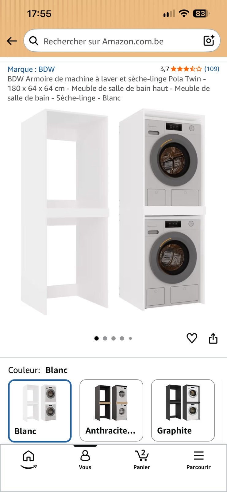 Meuble pour machine a laver et sechoir, Enlèvement, Comme neuf