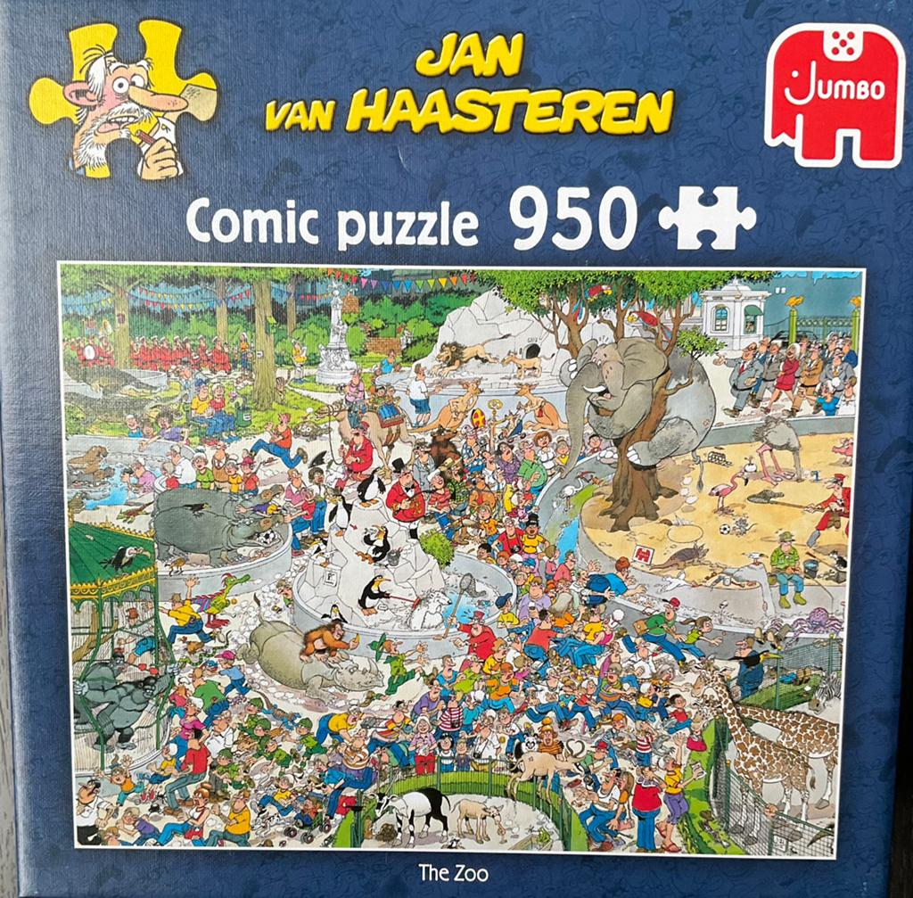 Jan Van Hasteren - de zoo - 950 stuks, Ophalen, 500 t/m 1500 stukjes, Zo goed als nieuw, Legpuzzel