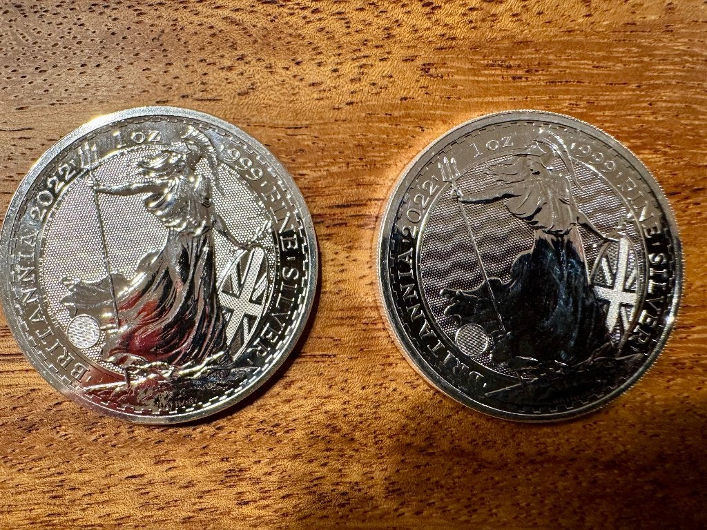 Partij van 2 Britannia 1 oz zilver munten, Ophalen of Verzenden, Zilver