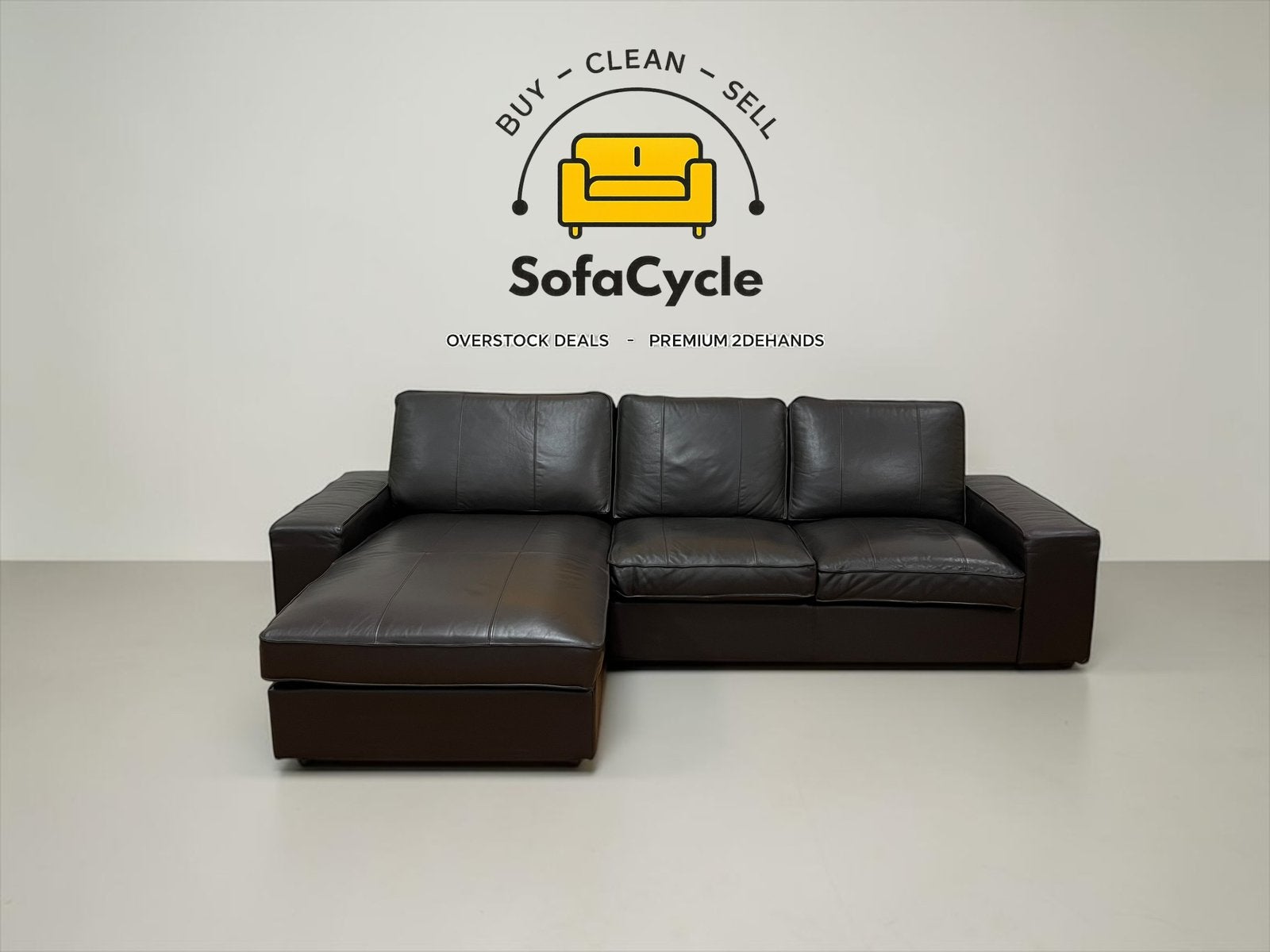 Siège d'angle en cuir véritable - SofaCycle - AVEC LIVRAISON, Enlèvement ou Envoi, Comme neuf, SofaCycle, Info@sofacycle.be