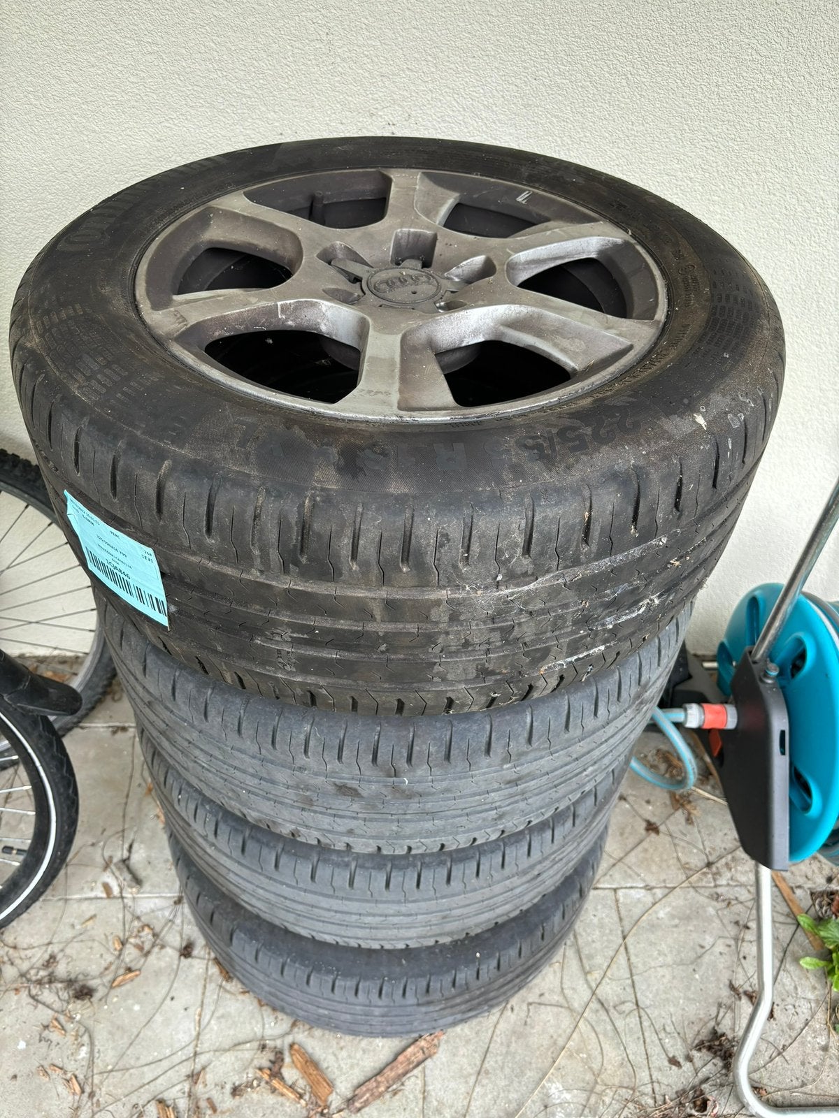 Jeu de 4 pneus été Audi A4 225/55 R16, Enlèvement, Utilisé