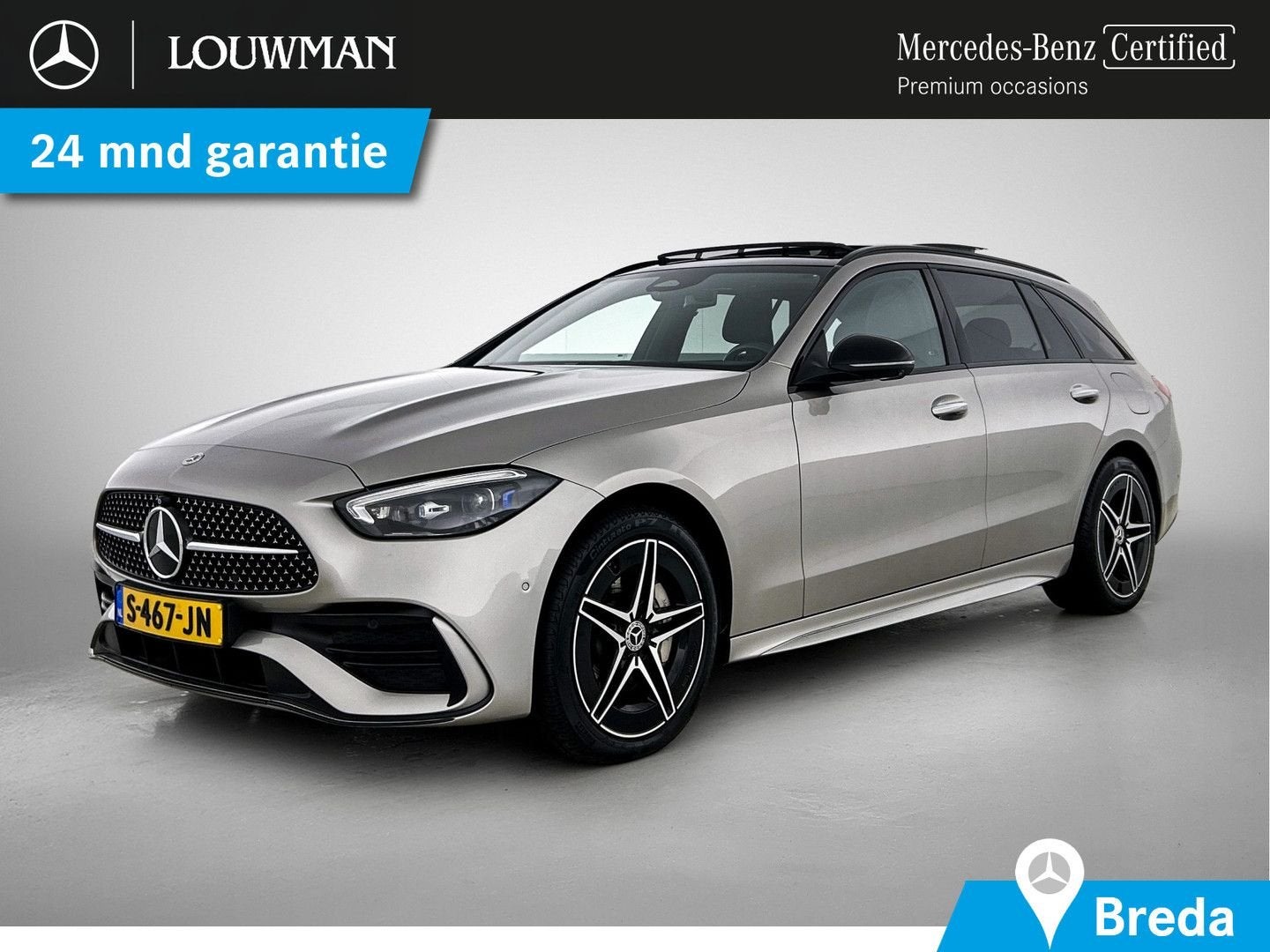 Mercedes-Benz C 300 Estate e AMG Line | Panoramadak | 360 c, Autos, Argent ou Gris, Achat, Noir, 13 g/km