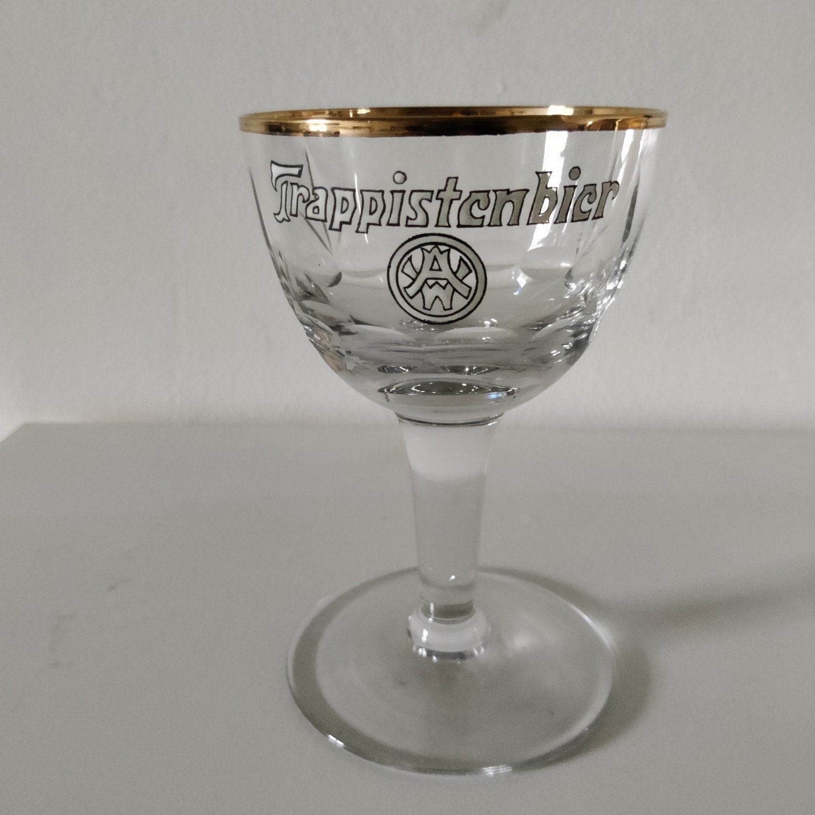 Emaille glas Trappistenbier Westmalle met gouden rand, Verzamelen, Ophalen