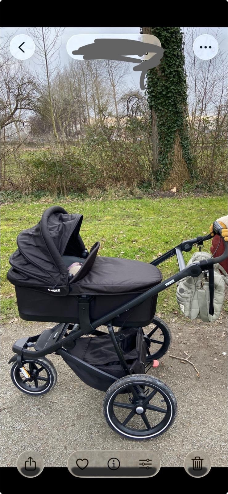 Thule urban glide 2 met bijpassende wieg, Ophalen, Zo goed als nieuw, Kinderwagen