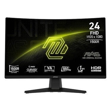 Écran gaming incurvé MSI MAG 242C – 23,6″ – Full HD – 180 Hz, Computers en Software, Gaming, HD, MSI, 101 t/m 150 Hz
