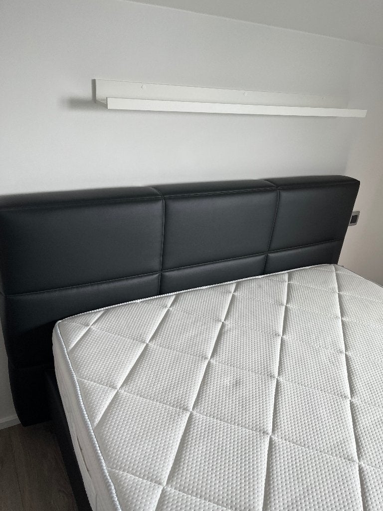 Bed, Ophalen, Overige materialen, Zwart, 140 cm