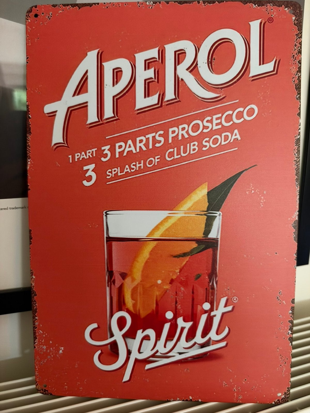 Metalen reclamebord Aperol, Ophalen of Verzenden, Nieuw, Reclamebord