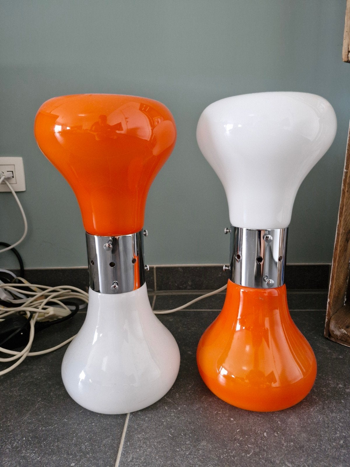 Set van 2 Murano glazen Birillo tafellampen – Mazzega, Ophalen