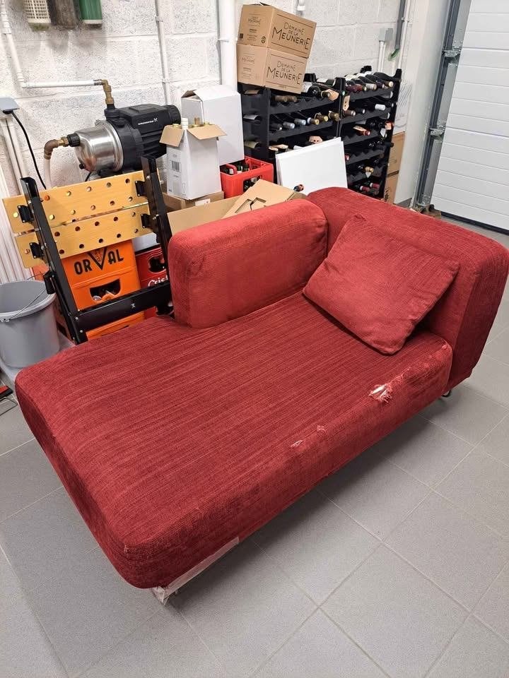 IKEA rode bank, Huis en Inrichting, Ophalen, Gebruikt, Eenpersoons, Stof