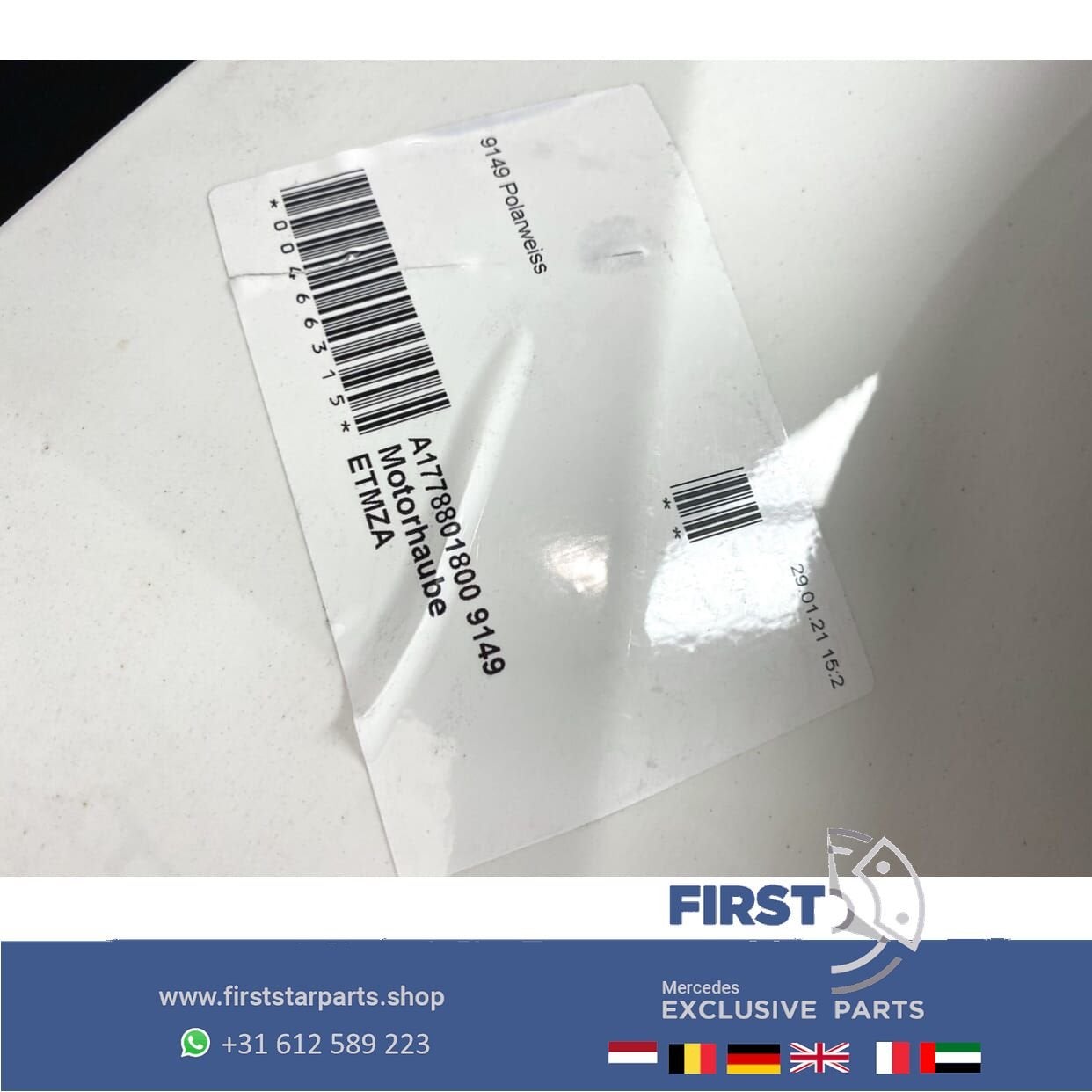 W177 V177 MOTORKAP Mercedes A Klasse WIT GRIJS ZWART 2018-20, Gebruikt, -, Ophalen of Verzenden, -