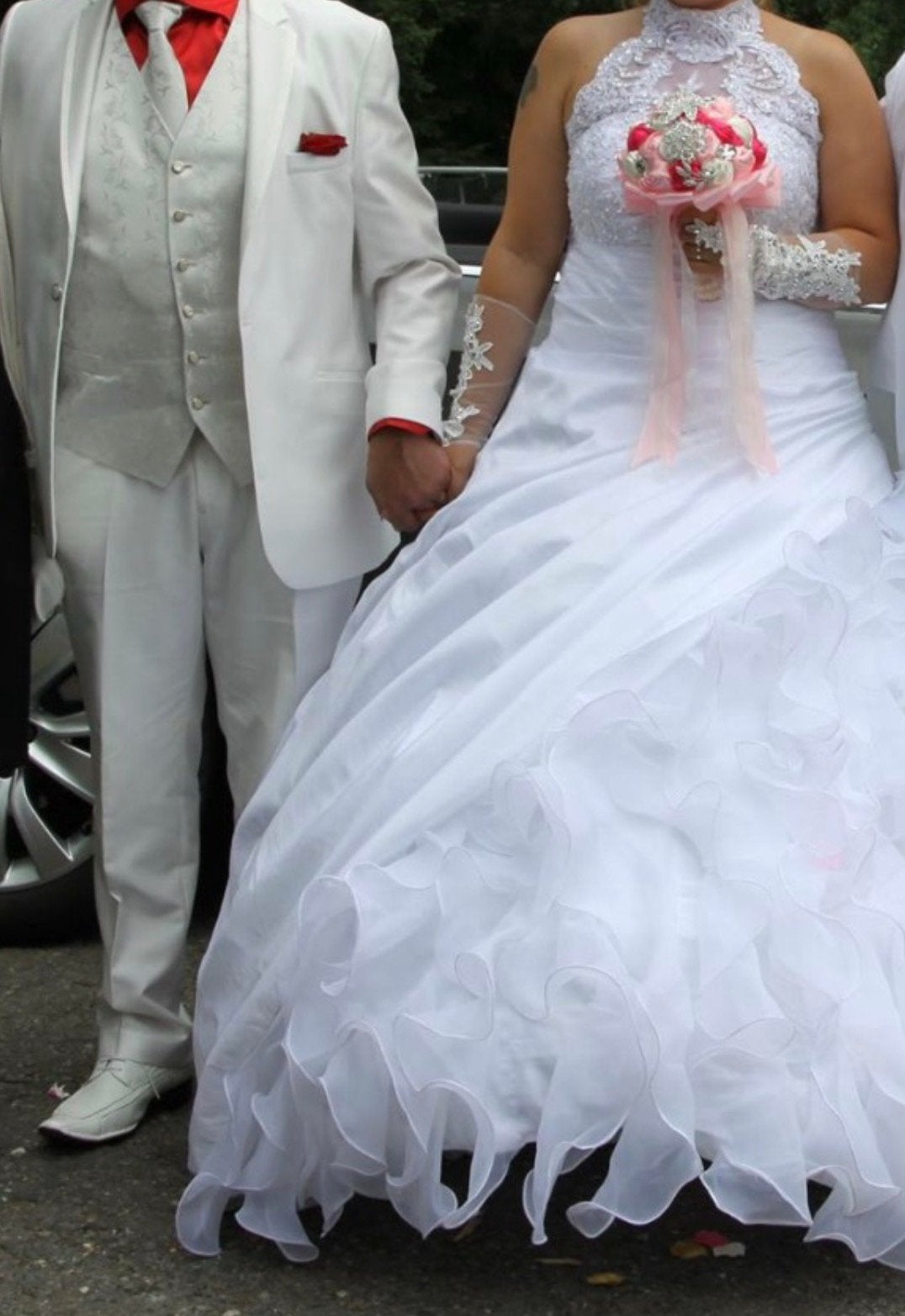 Vend custtume de mariage blanc servi une fois lolll 200€, Vêtements | Femmes, Enlèvement, Comme neuf, Blanc