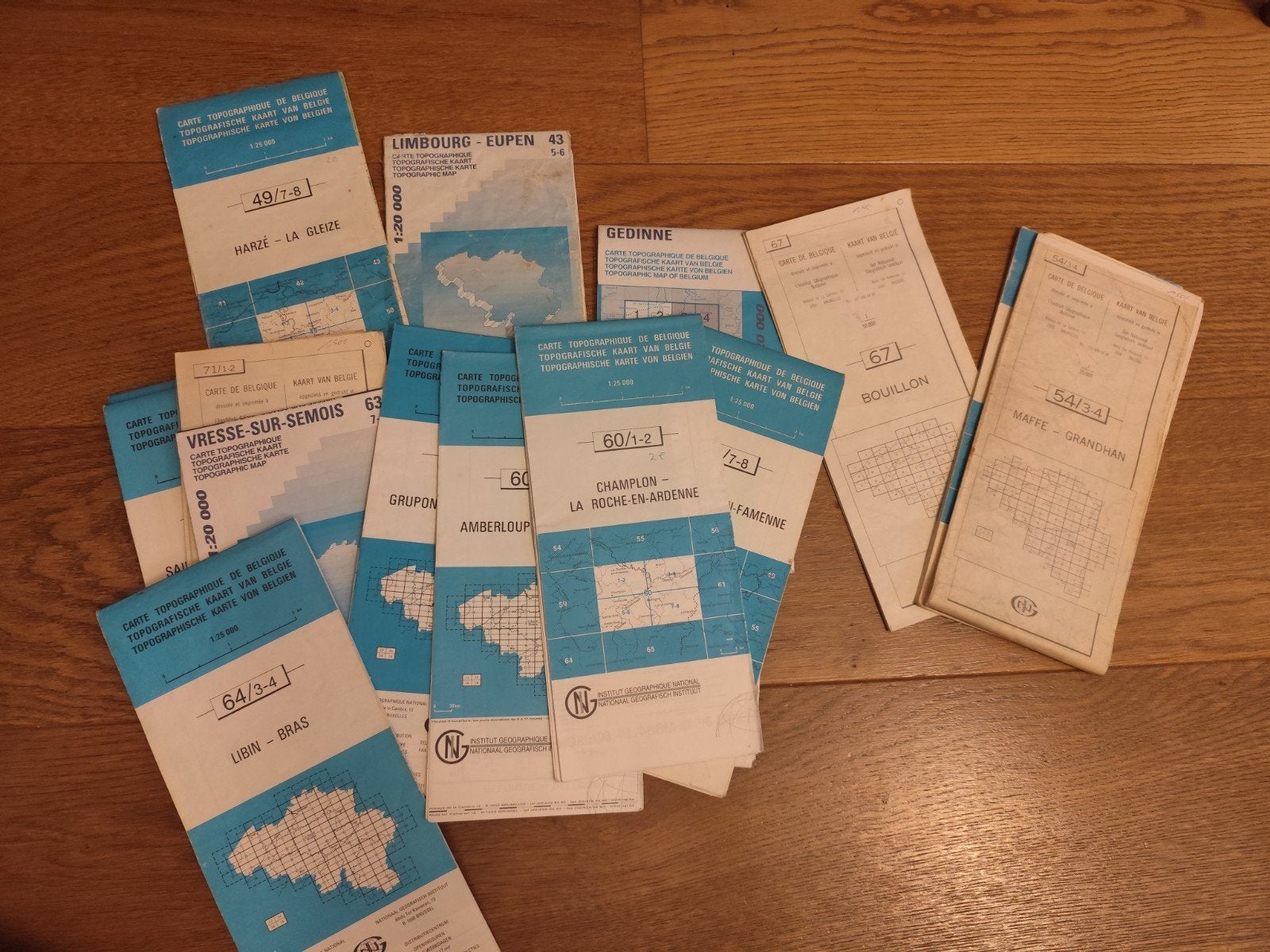 lot de cartes IGN Belgique, Livres, Enlèvement, Utilisé, Europe